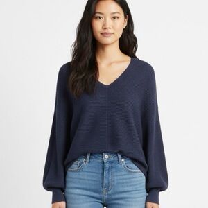 1.STATE Navy Textured Blouse. Large